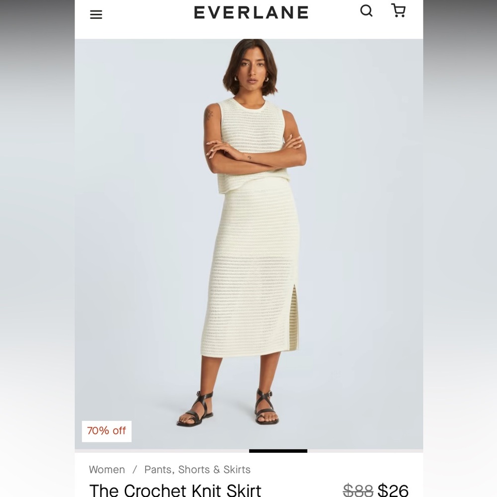 NWT Everlane Crochet Knit Skirt (M)